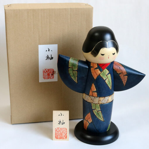 Vintage Kokeshi Doll by Sekiguchi Sansaku Small Sleeve With Box