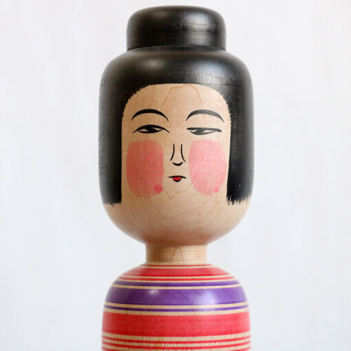 Vintage Traditional Tsugaru Kokeshi By Sato Zenni Face