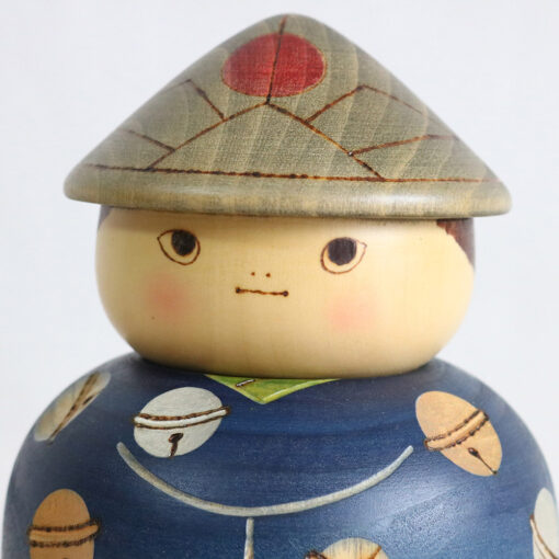 Kokeshi Vintage Doll By Sekiguchi Sansaku Bells Face