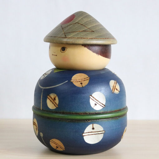 Kokeshi Vintage Doll By Sekiguchi Sansaku Bells Left