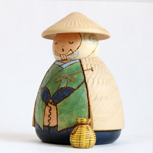 Vintage Kokeshi Doll By Sekiguchi Sansaku Fisherman Left