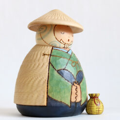 Vintage Kokeshi Doll By Sekiguchi Sansaku Fisherman