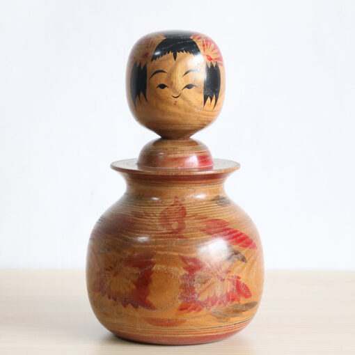 Big Traditional Nemariko Kokeshi By Okazaki Yasuo