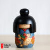 blue Creative Kokeshi by Kazuo Takamizawa 13cm