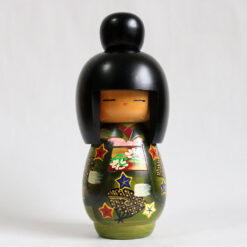 Green Japanese Kokeshi Doll By Keiji