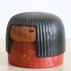 Red Vintage Kokeshi Doll By Sanpei Left