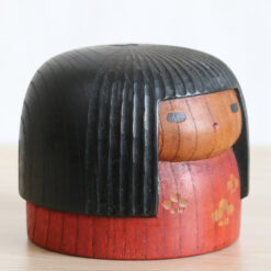 Red Vintage Kokeshi Doll By Sanpei Right