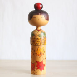 Kato Tatsuo Vintage Kokeshi Doll Autumn Motif