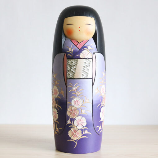 Exclusive Purple Kokeshi Doll By Kaoru Nozawa