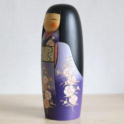 Exclusive Purple Kokeshi Doll By Kaoru Nozawa Left