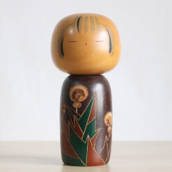 Vintage Kokeshi Doll By Yuji Kawase Dandelions