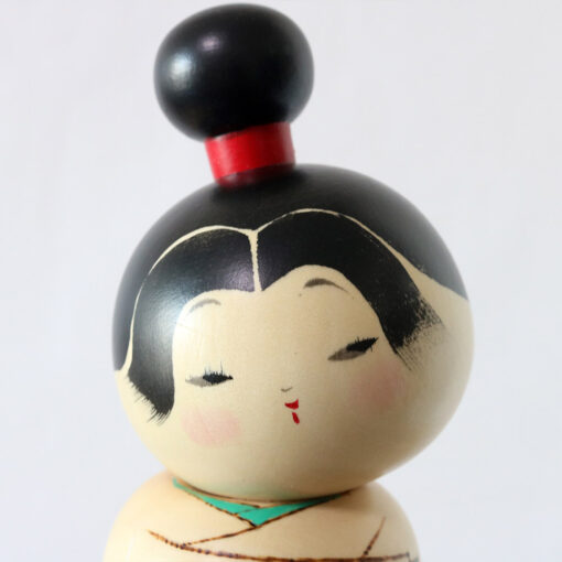 Sekiguchi Sansaku Kokeshi Doll Rain Red Face