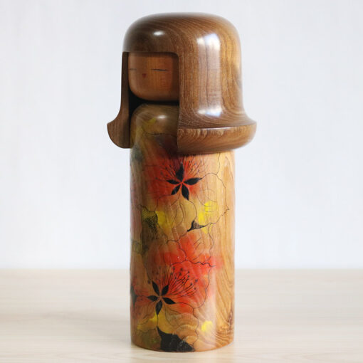 Kato Masami Floral Vintage Kokeshi Doll Left