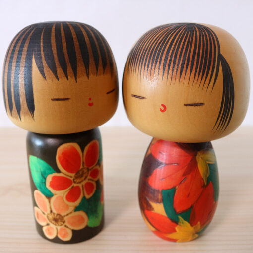 Pair Kokeshi Doll By Yuji Kawase Faces