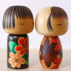 Pair Kokeshi Doll By Yuji Kawase Right