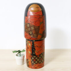 Sekiguchi Toa Vintage Orange Japanese Kokeshi Doll