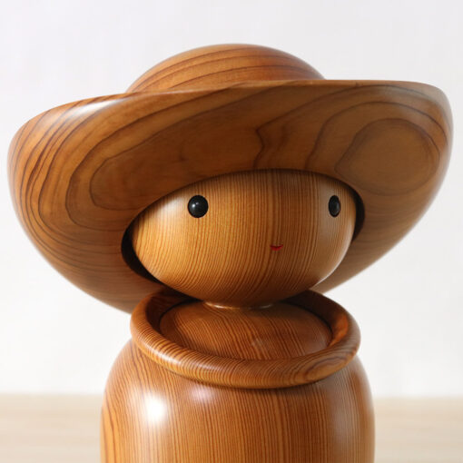 Yakusugi Kokeshi Doll With Removable Hat Face