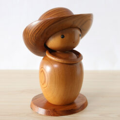 Yakusugi Kokeshi Doll With Removable Hat Right