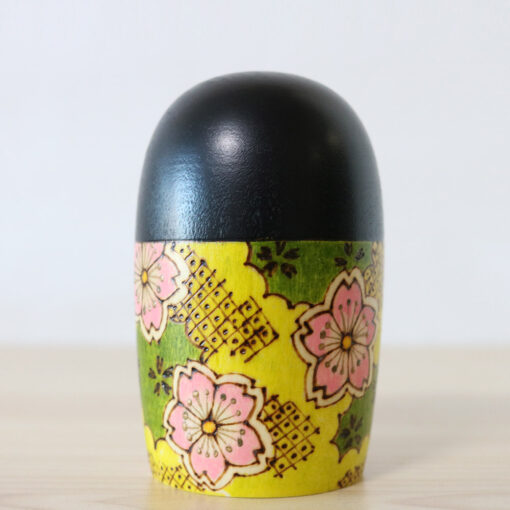 Fumio Tomidokoro Kokeshi Doll Cherry Blossoms Back