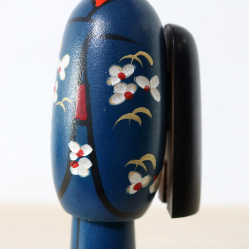 Miyashita Hajime Blue Vintage Kokeshi Doll Kimono And Obi