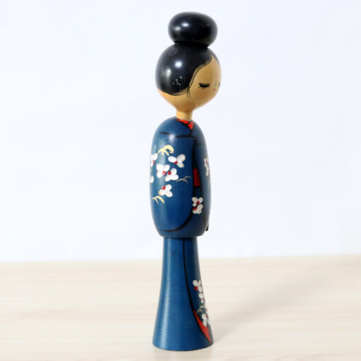 Miyashita Hajime Blue Vintage Kokeshi Doll Right