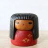 Red Vintage Kokeshi Doll By Yamanaka Sanpei