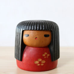 Red Vintage Kokeshi Doll By Yamanaka Sanpei