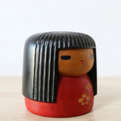 Red Vintage Kokeshi Doll By Yamanaka Sanpei Right
