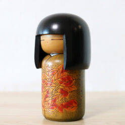 Vintage Autumn Kokeshi Doll By Kisaku Left