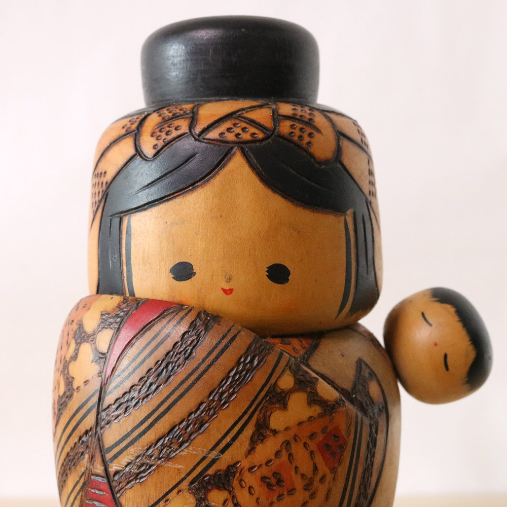 Komori Kokeshi Doll by Kobayashi Inosuke - Kokeshi Japan