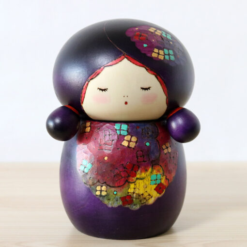 Sekiguchi Sansaku Vintage Kokeshi Doll Ajisai Front