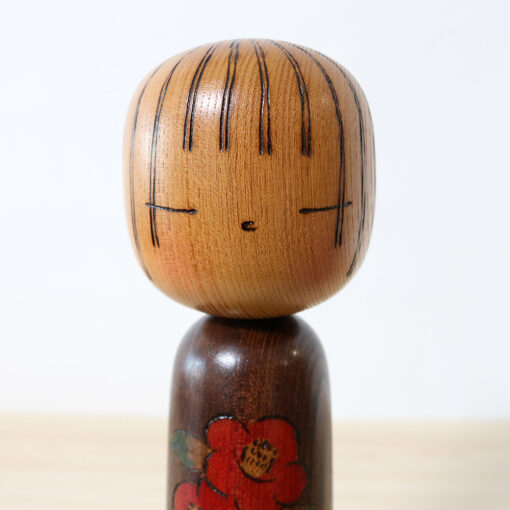 Vintage Kokeshi Doll By Tsujita Ryozo Camellia Face