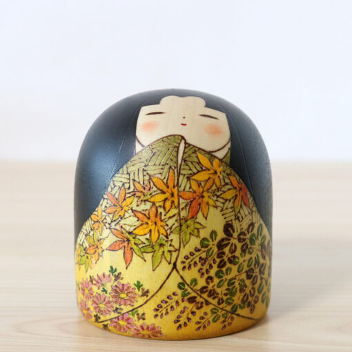 Fumio Tomidokoro Kokeshi Doll Autumn Garden Front