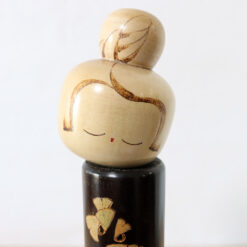 Ginkgo Biloba Leaf Vinatge Kokeshi Doll Face