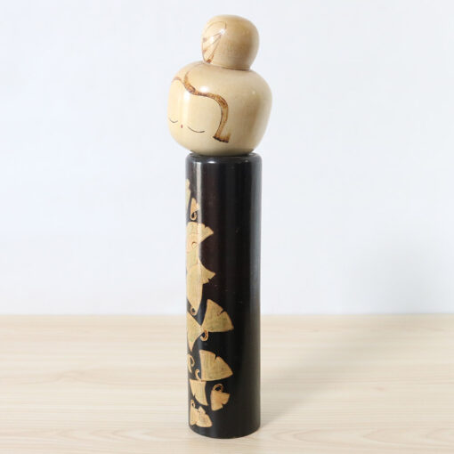 Ginkgo Biloba Leaf Vinatge Kokeshi Doll Left