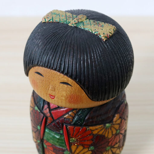 Sekiguchi Toshio Kokeshi Doll Signs Of Autumn Hair Ribbon