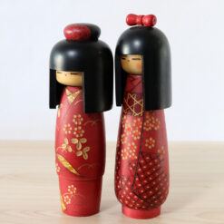 Two Vintage Kokeshi Dolls By Kazuo Takamizawa Left