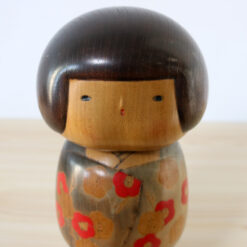 Vintage Kokeshi Doll By Sadao Kishi Moegi Face