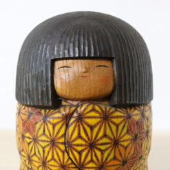 Fumio Tomidokoro Vintage Kokeshi Doll Happy Day Face