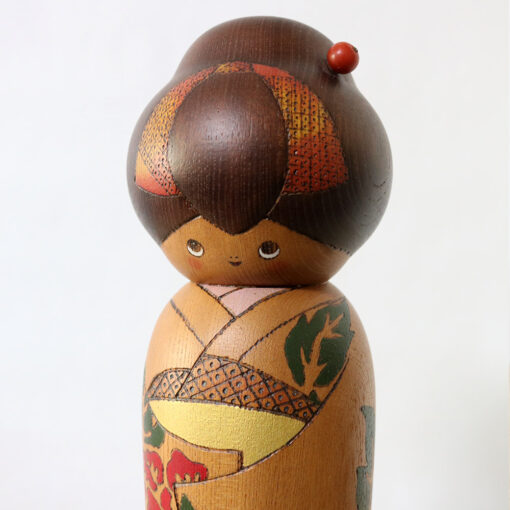 Sekiguchi Sansaku Vintage Kokeshi Peony Face