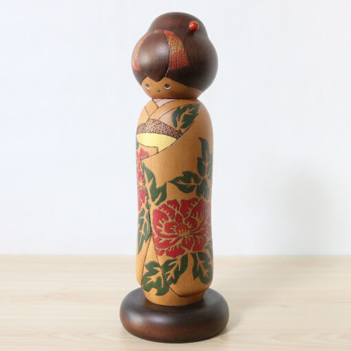 Sekiguchi Sansaku Vintage Kokeshi Peony Left