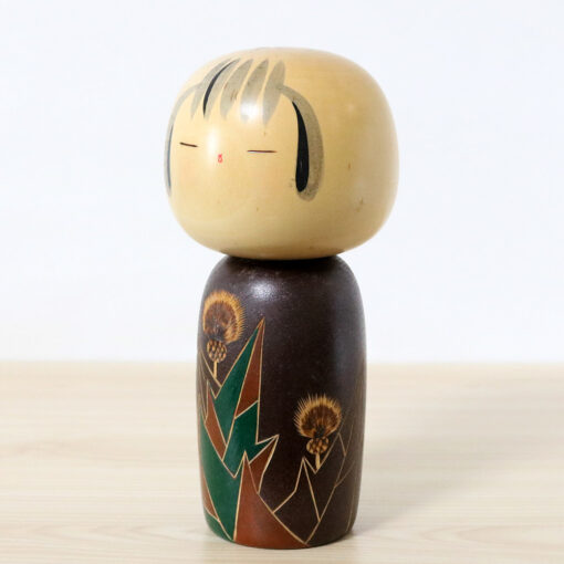 Yuji Kawase Kokeshi Doll Dandelions Left