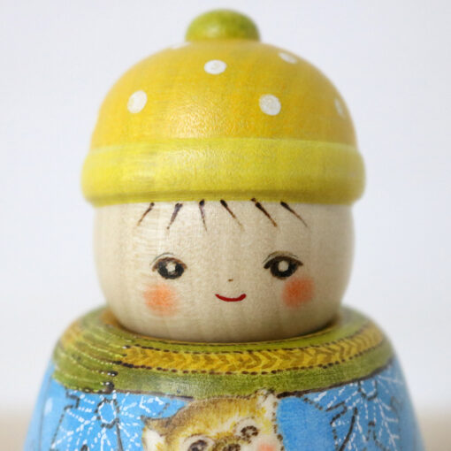 Fumio Tomidokoro Kokeshi Doll Snowy Day Face