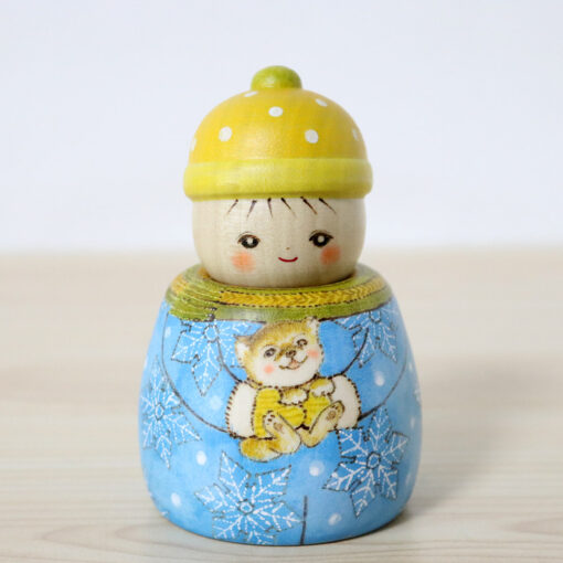 Fumio Tomidokoro Kokeshi Doll Snowy Day Front