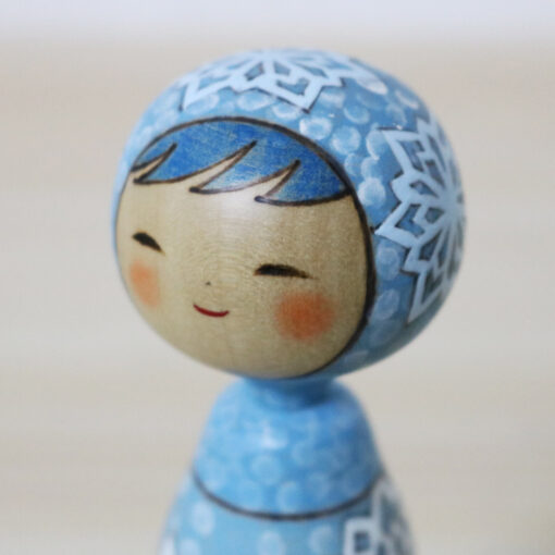 Fumio Tomidokoro Kokeshi Doll Winter Flower Face