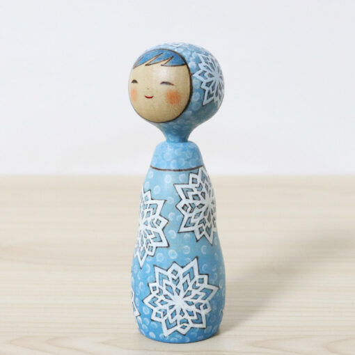 Fumio Tomidokoro Kokeshi Doll Winter Flower Left