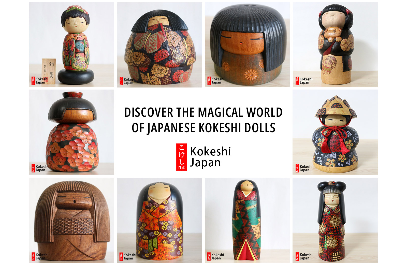 Kokeshi Japan Banner Kokeshi Dolls