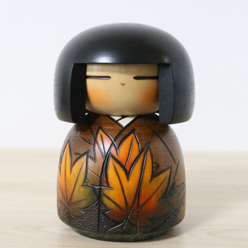 Vintage Kokeshi Doll Kisaku Momiji Front