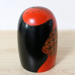 Yuji Kawase Vintage Kokeshi Doll Red And Black Front