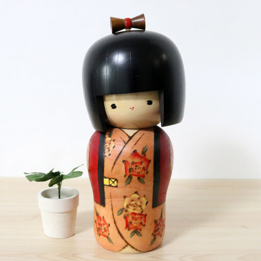 Japanese Kokeshi Doll Vintage By Sadao Kishi Wild Rose